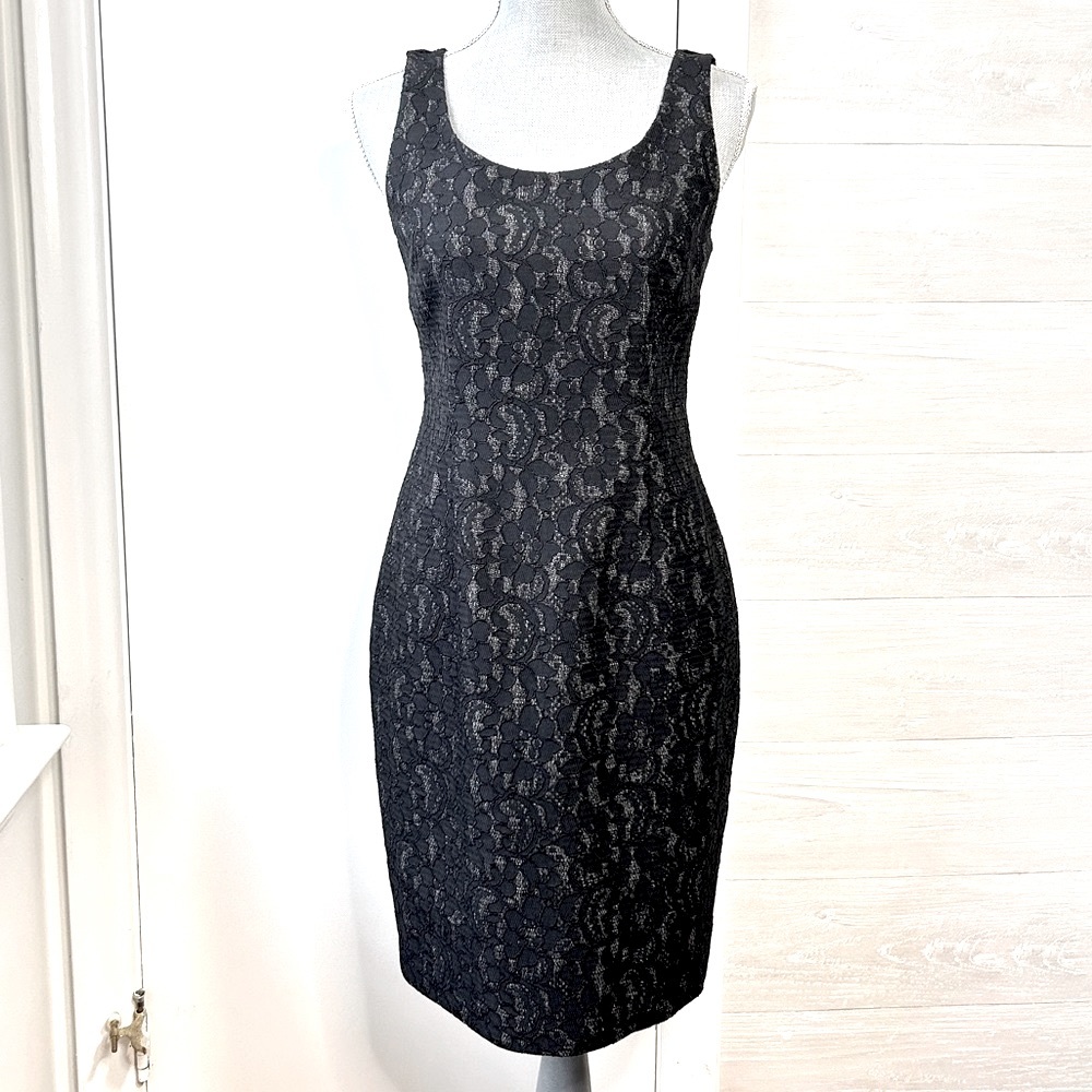 JOIE Classic Black Lace Overlay Shift Dress